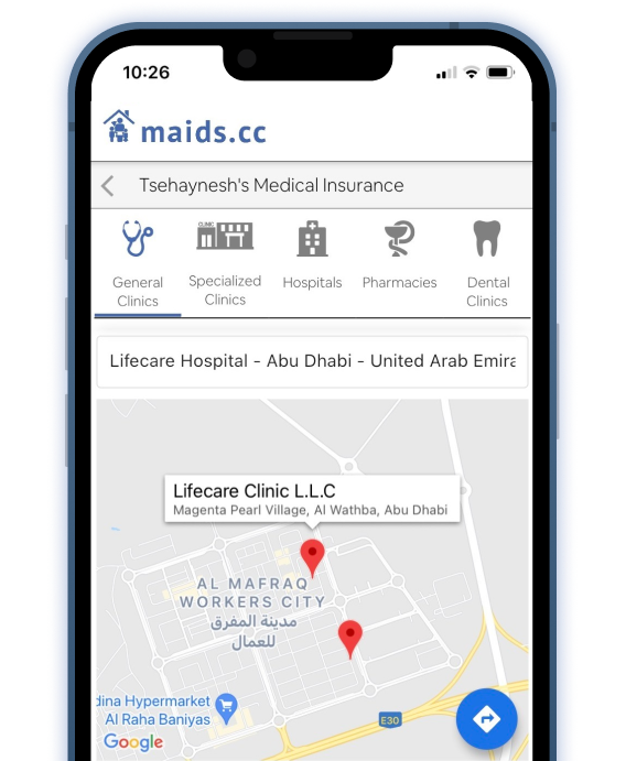 Personalized maids.cc app map
